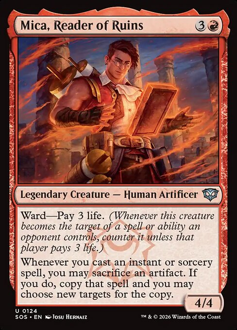 Mica, Reader of Ruins — Mono red Human Artificer commander from Secrets of Strixhaven