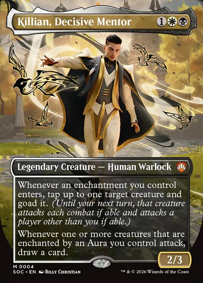 Killian, Decisive Mentor — Orzhov Human Warlock commander from Secrets of Strixhaven