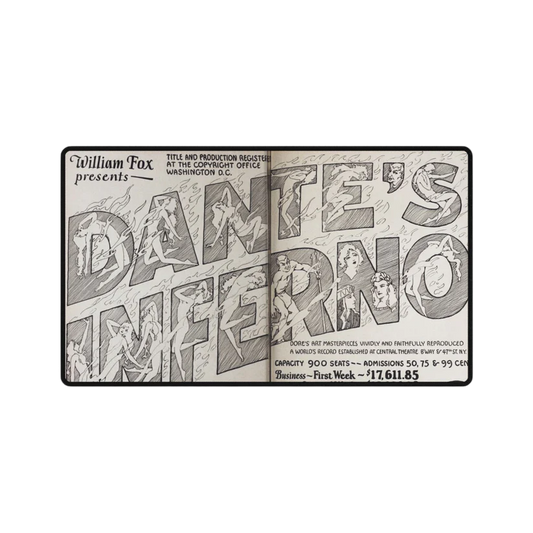 Dante's Inferno Vintage Poster TCG Playmat — Dark Fantasy Gaming Mat