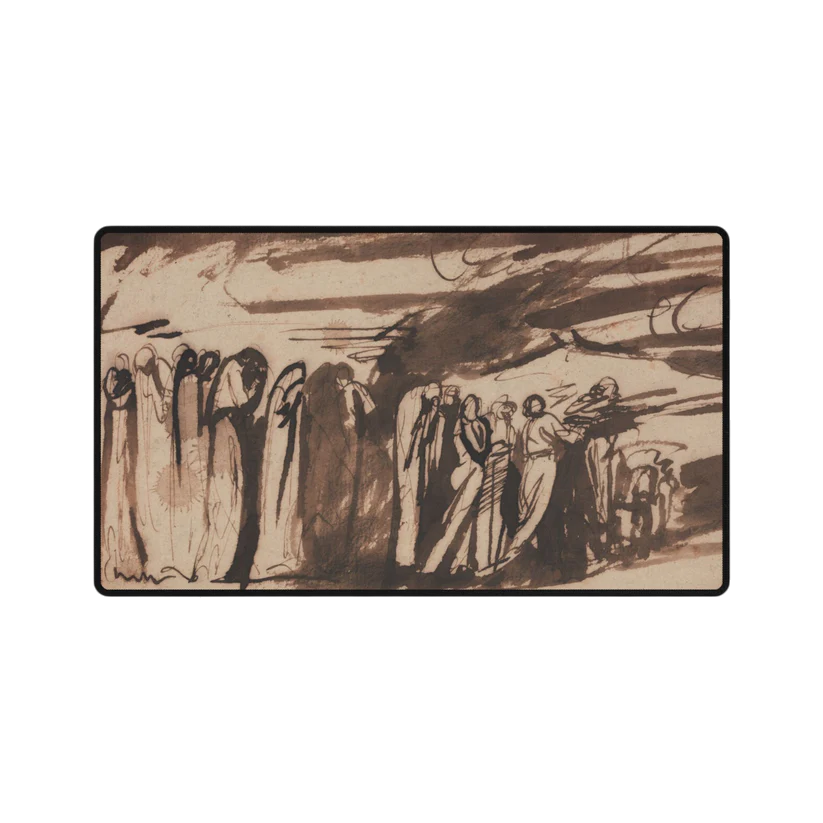 The Gathering Storm — Sepia Crowd TCG Playmat | The 19th Century Collection