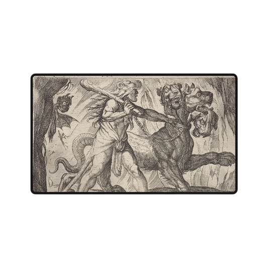 Mythic Beast TCG Playmat — Vintage Knight vs. Dragon Dark Fantasy Gaming Mat