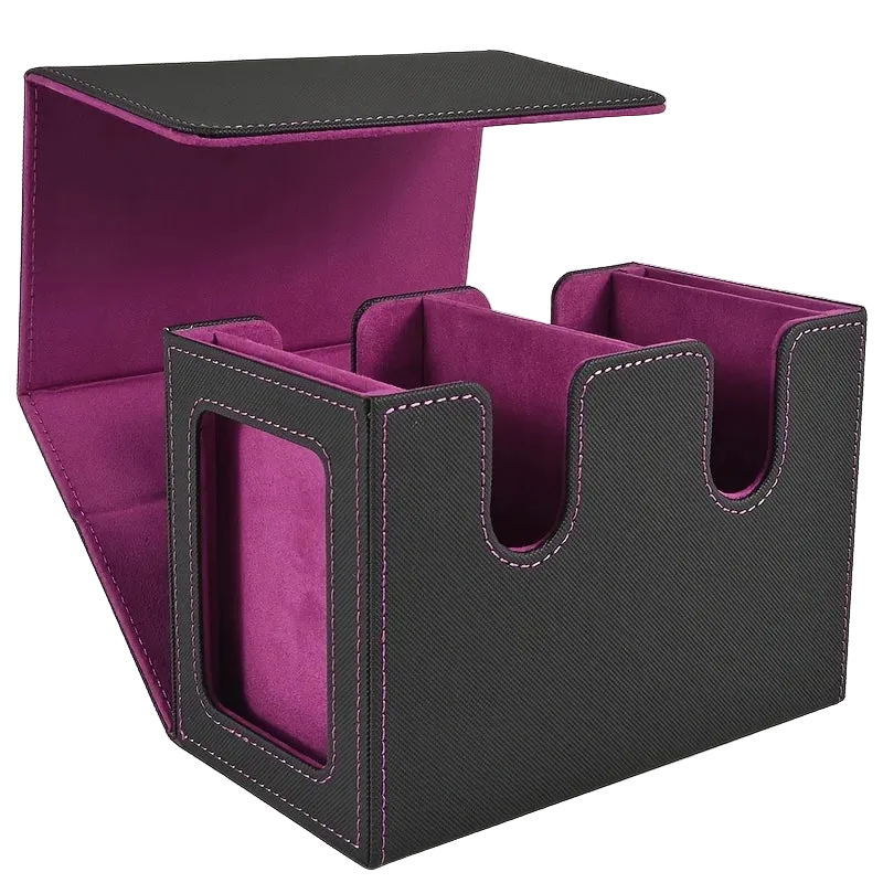 Luxury Leather Deck Box -- Waterproof Double Deck Storage for 200+ Cards