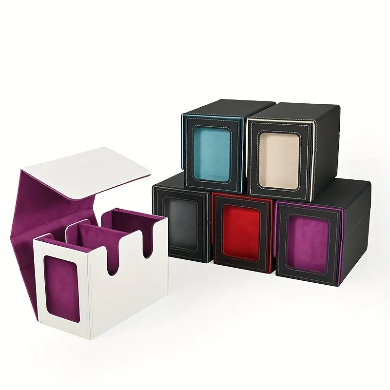Luxury Leather Deck Box -- Waterproof Double Deck Storage for 200+ Cards