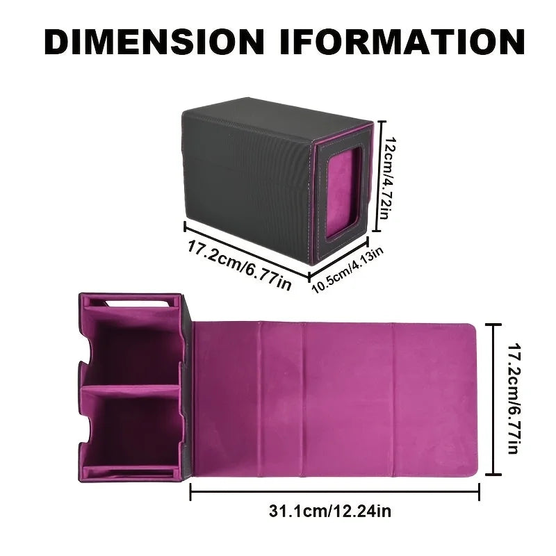 Luxury Leather Deck Box -- Waterproof Double Deck Storage for 200+ Cards