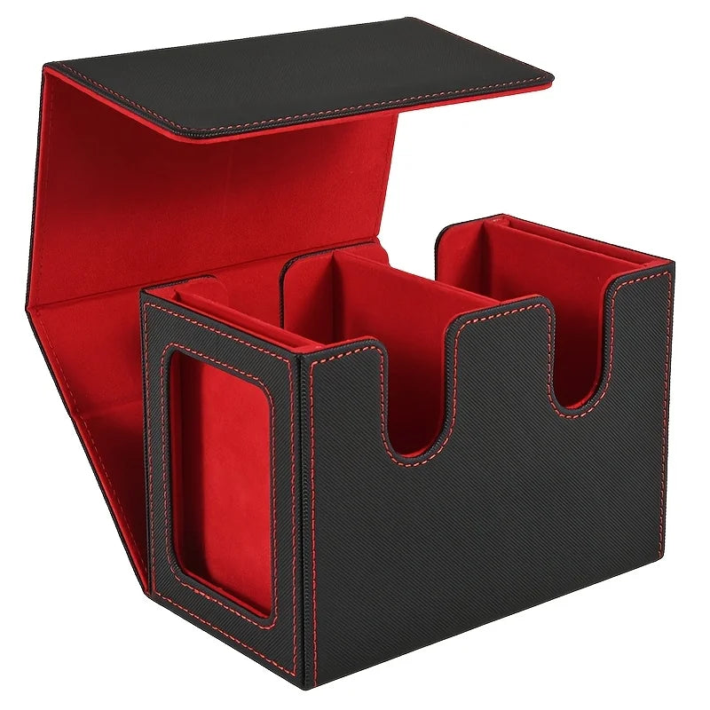 Luxury Leather Deck Box -- Waterproof Double Deck Storage for 200+ Cards