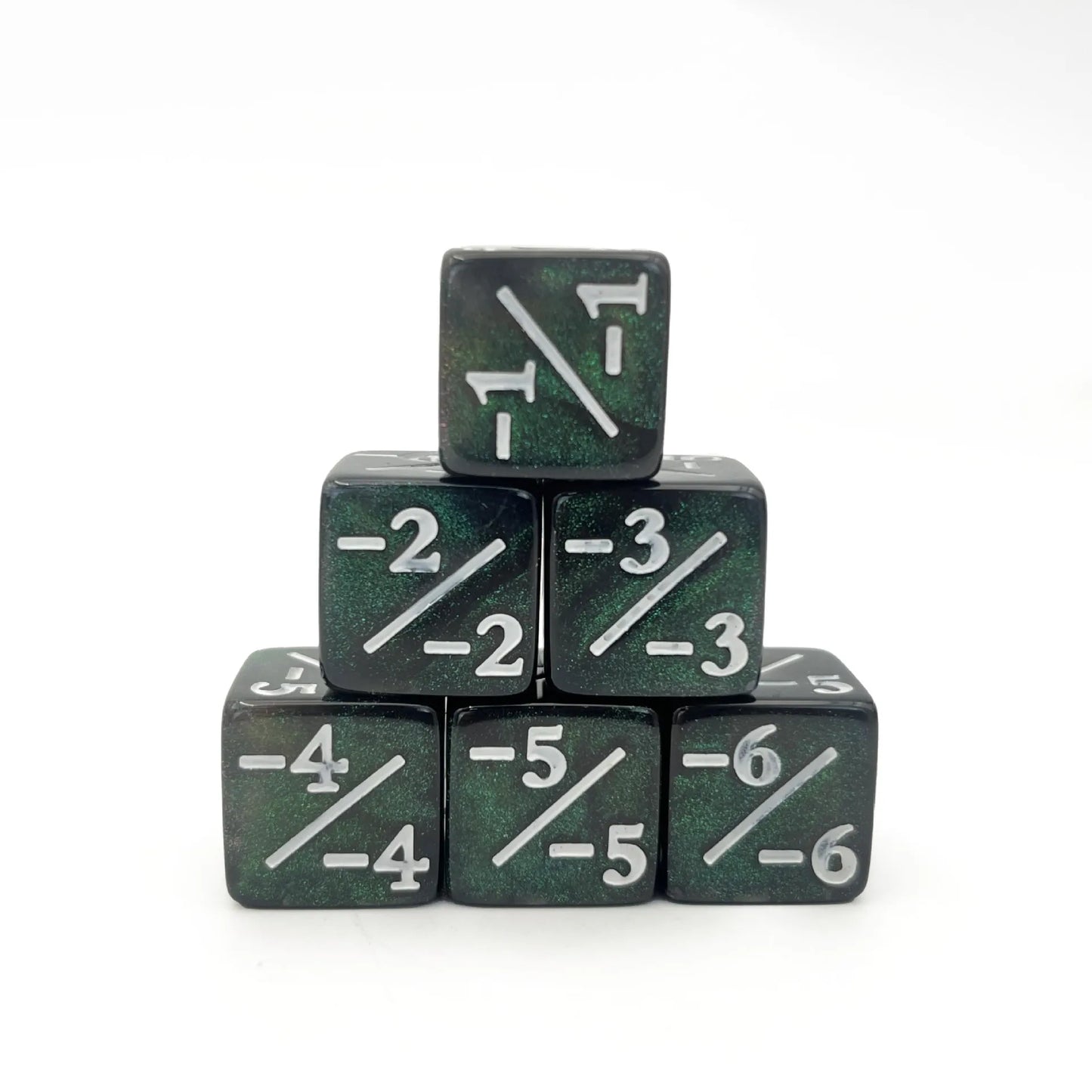 6pc Glitter Dice Set -- Life Counters for MTG and DnD