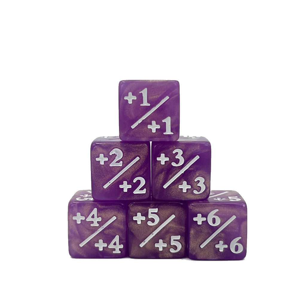 6pc Glitter Dice Set -- Life Counters for MTG and DnD