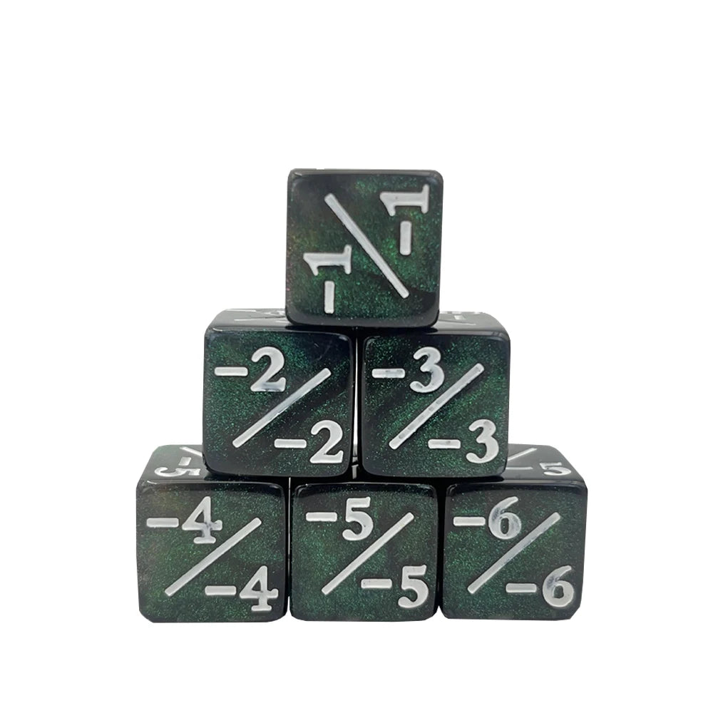 6pc Glitter Dice Set -- Life Counters for MTG and DnD