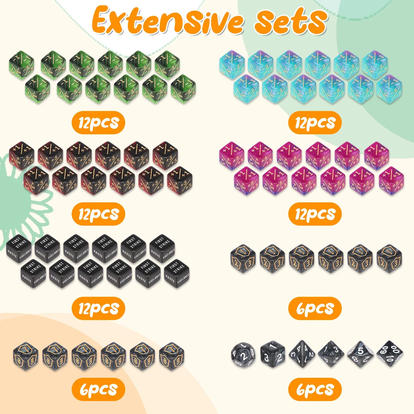 78pc MTG Counter Dice Set -- +1/+1, Keywords, Polyhedral and More