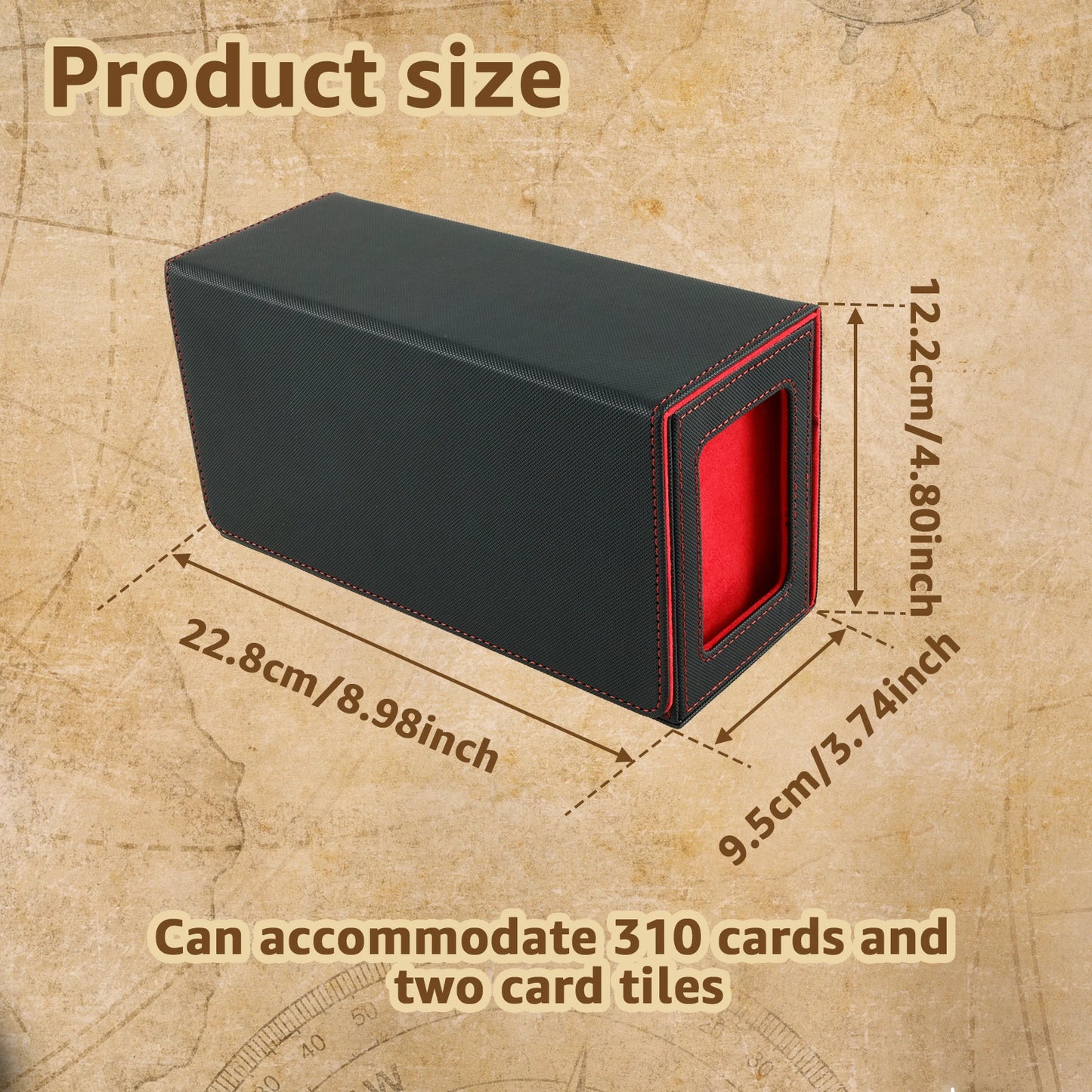Large Capacity Deck Box with Dice Tray -- Holds 310+ Cards
