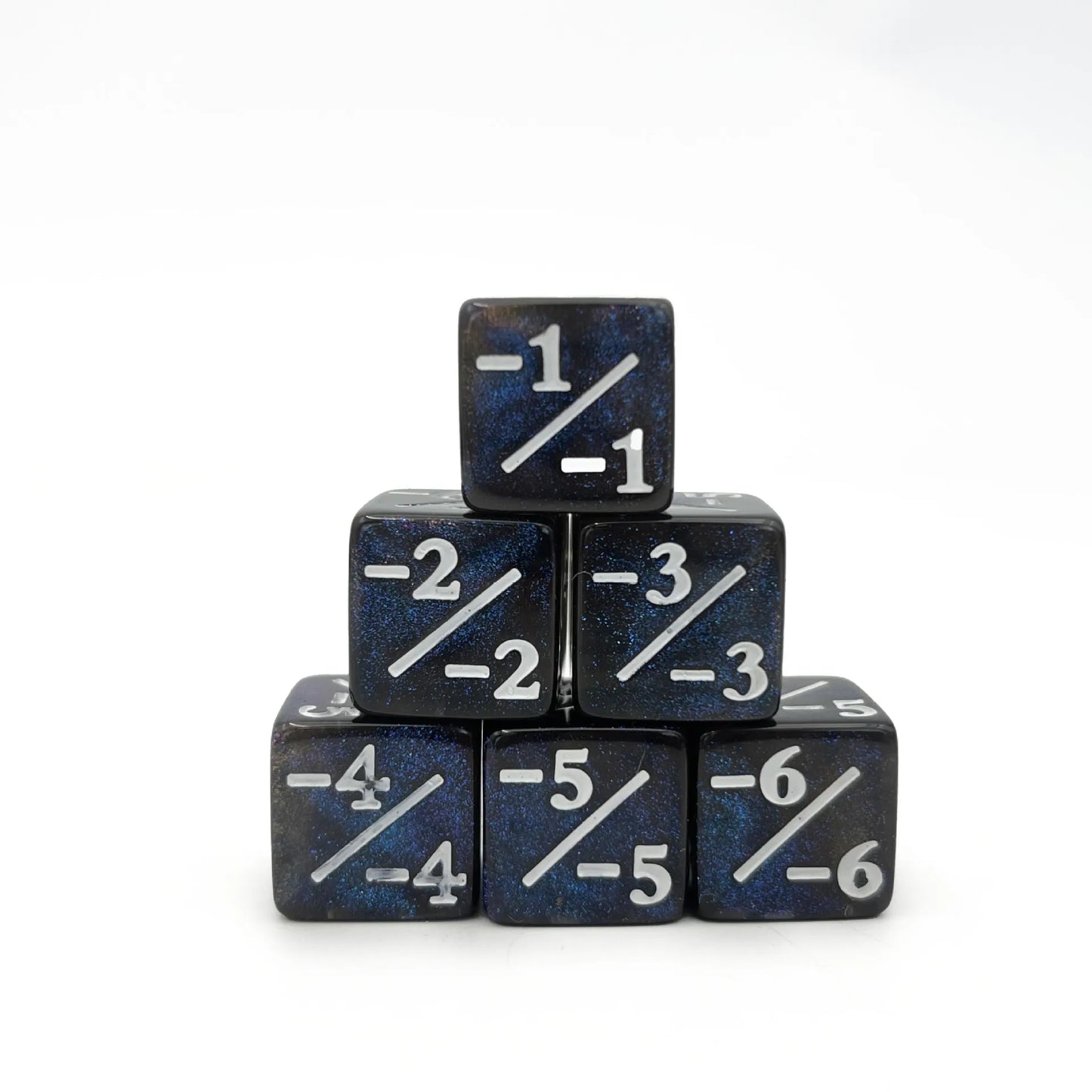 6pc Glitter Dice Set -- Life Counters for MTG and DnD