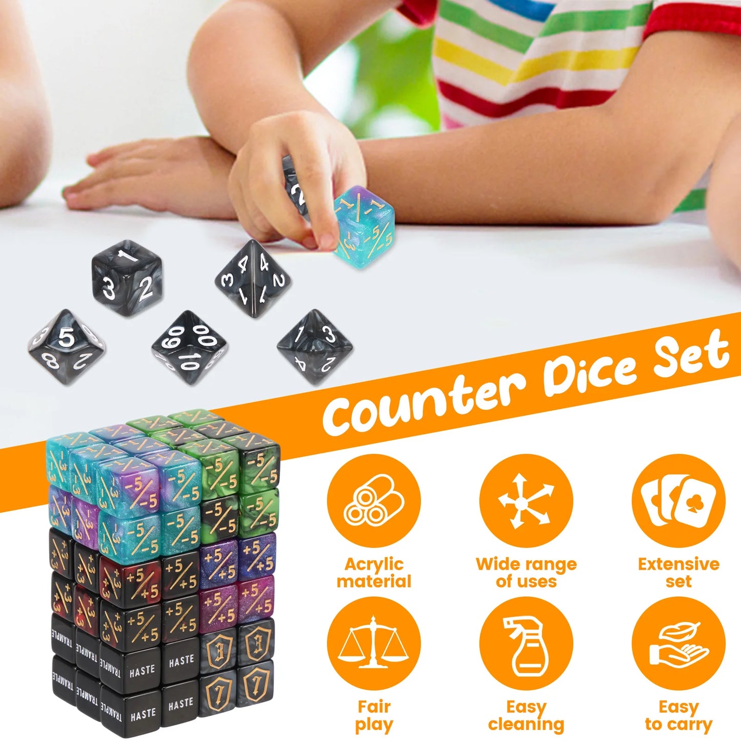 78pc MTG Counter Dice Set -- +1/+1, Keywords, Polyhedral and More
