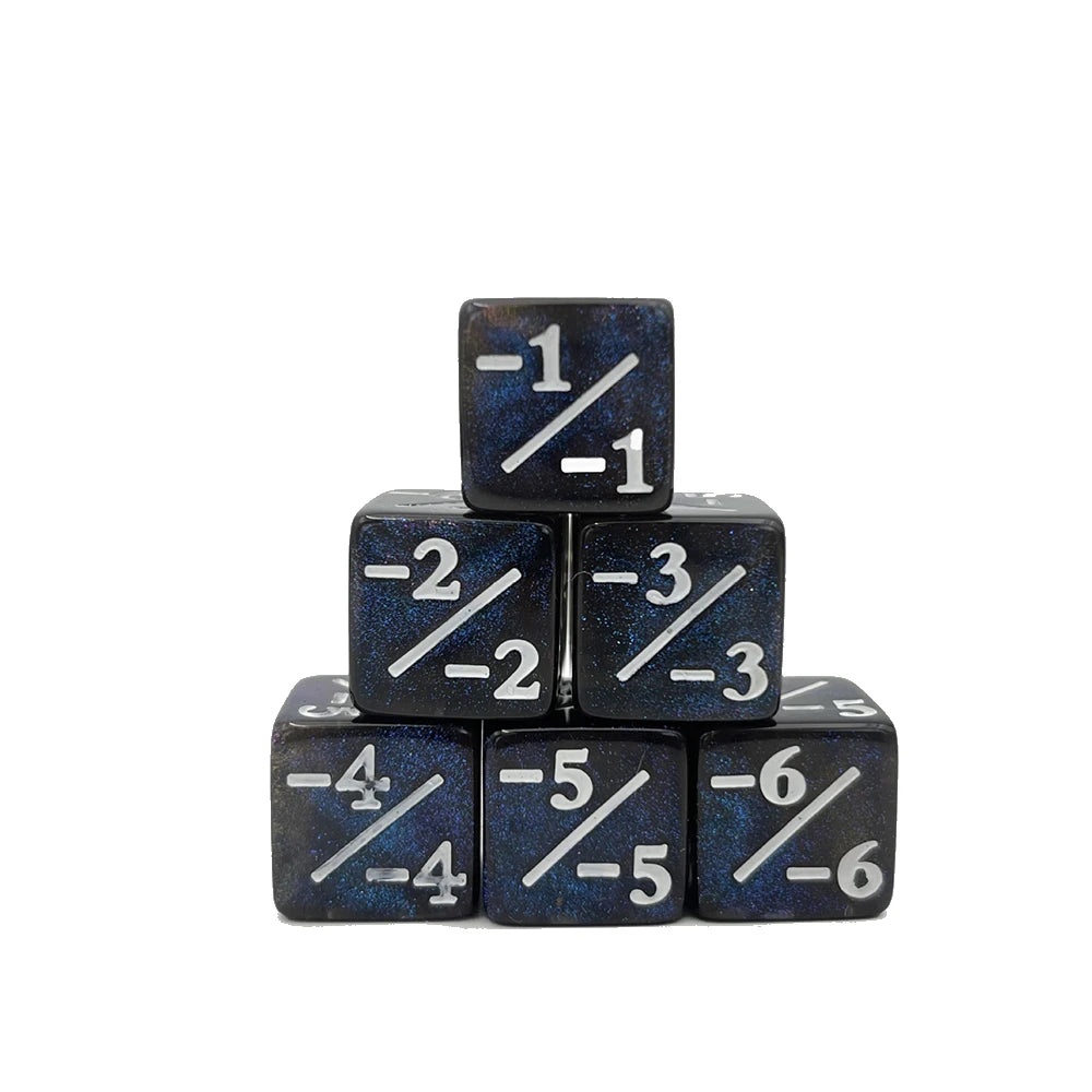 6pc Glitter Dice Set -- Life Counters for MTG and DnD