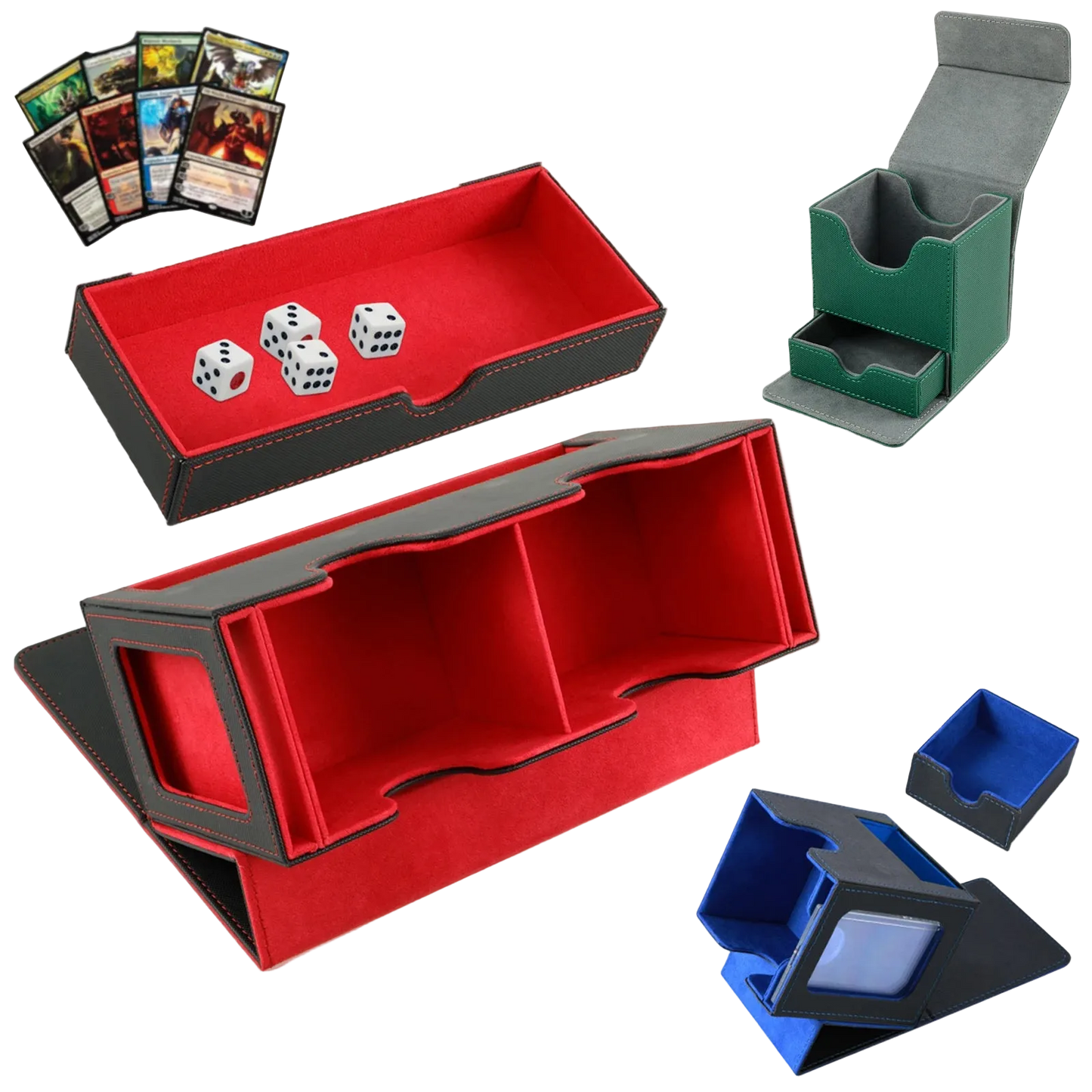 Large Capacity Deck Box with Dice Tray -- Holds 310+ Cards