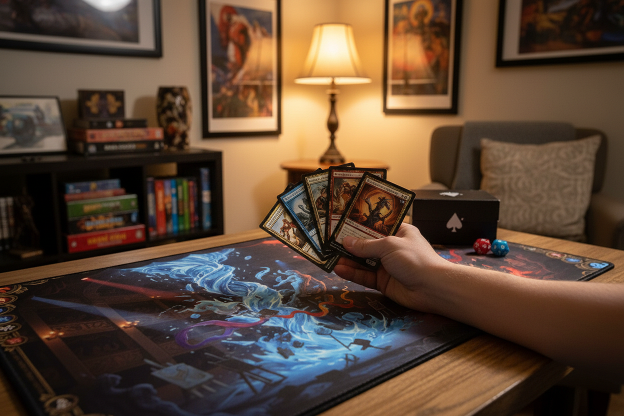 The Elemental Duel — Fire vs Ice TCG Playmat