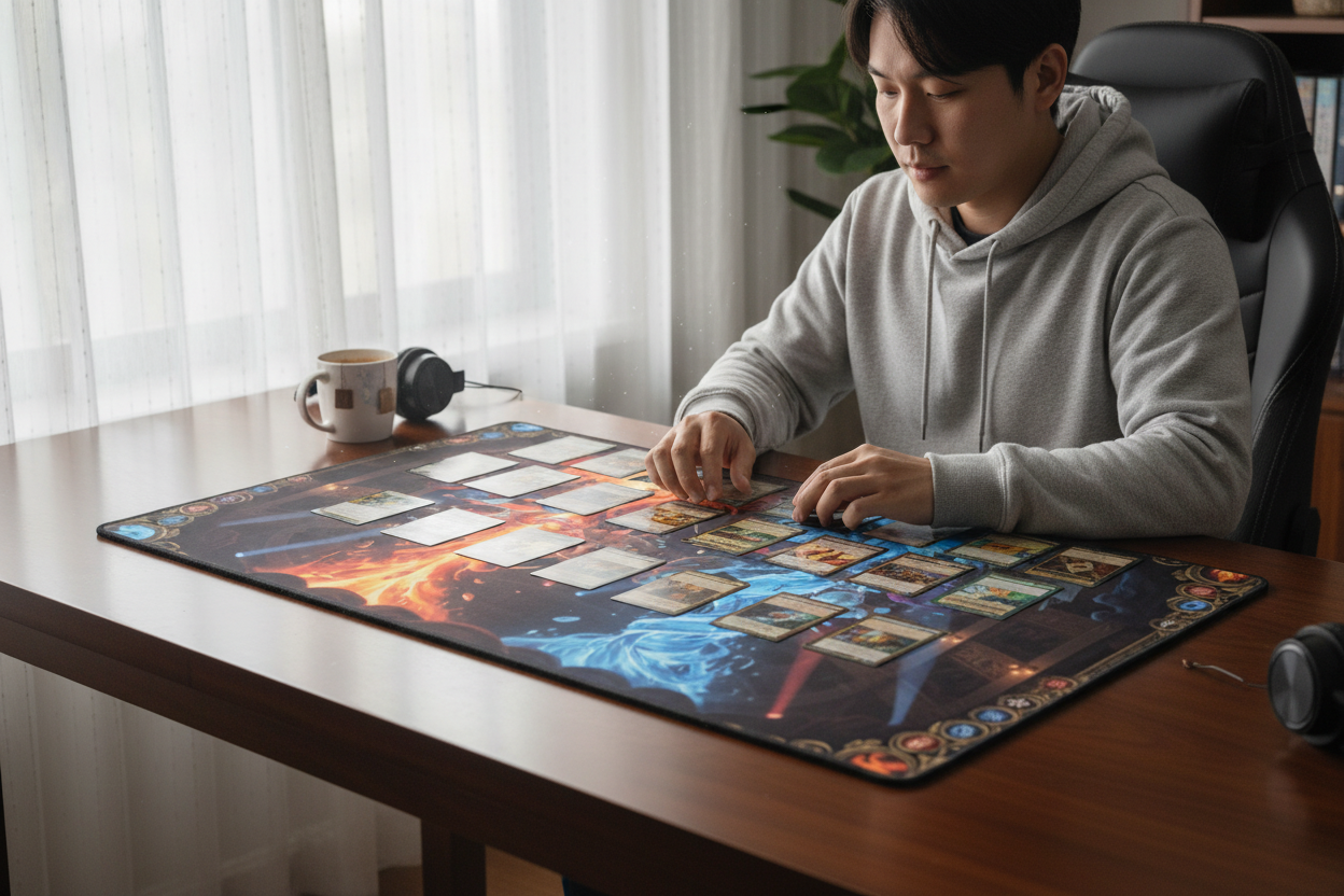 The Elemental Duel — Fire vs Ice TCG Playmat