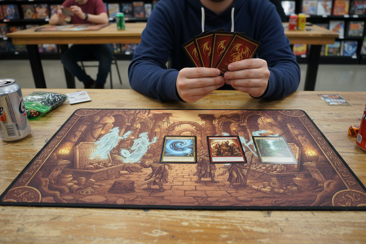 The Fantasy Ruins — Haunted Arcane Market TCG Playmat