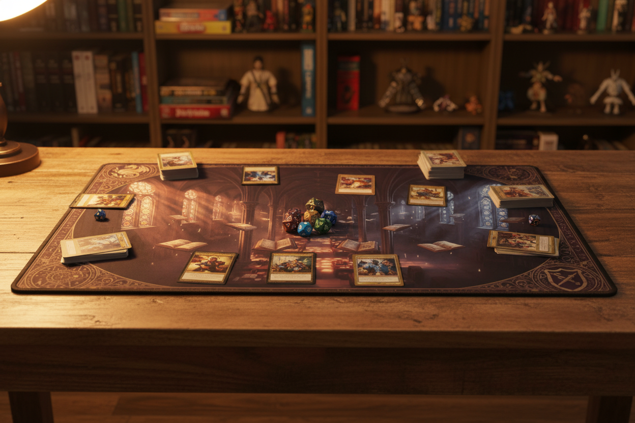 The Medieval Study — Gothic Cathedral Library TCG Playmat