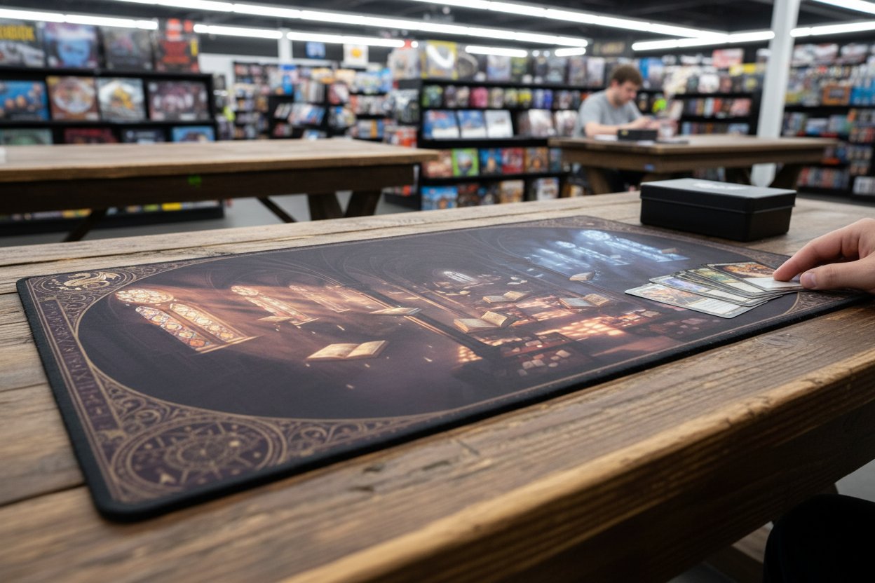 The Medieval Study — Gothic Cathedral Library TCG Playmat