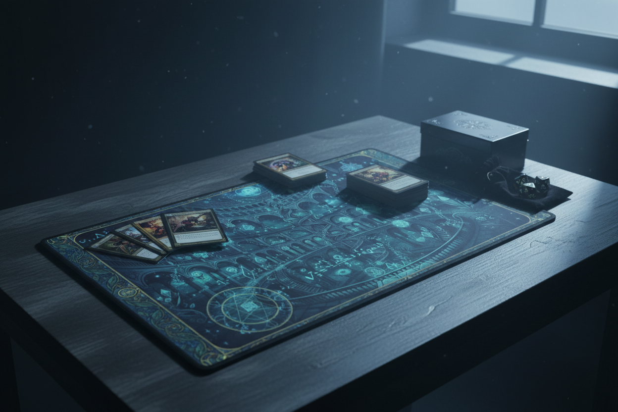 The Mystic Celestial Library — Astro Fantasy TCG Playmat