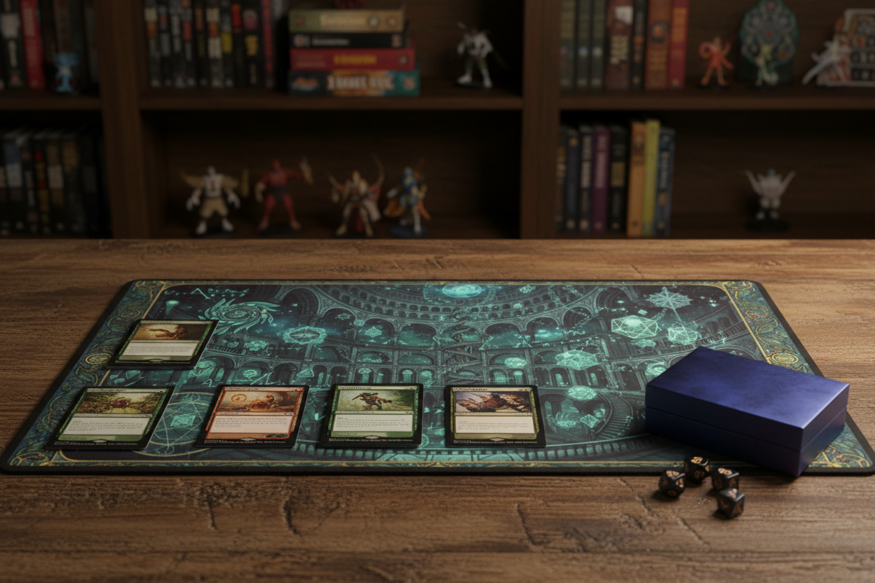 The Mystic Celestial Library — Astro Fantasy TCG Playmat