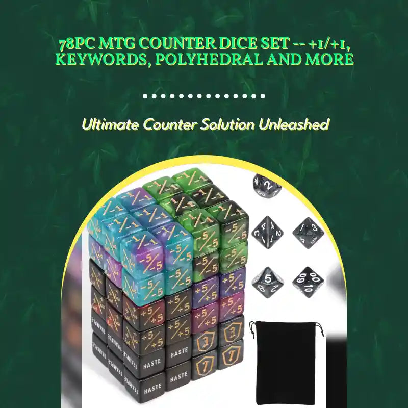 78pc MTG Counter Dice Set -- +1/+1, Keywords, Polyhedral and More by@Outfy