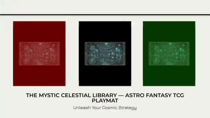 The Mystic Celestial Library &mdash; Astro Fantasy TCG Playmat by@Outfy