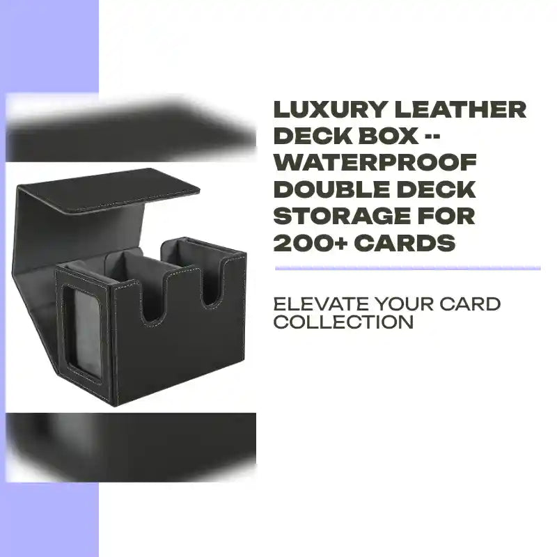 Luxury Leather Deck Box -- Waterproof Double Deck Storage for 200+ Cards by@Outfy