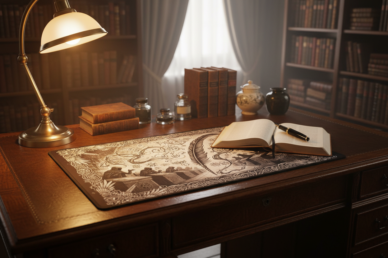 The Vintage Quill — Gothic Scriptorium TCG Playmat