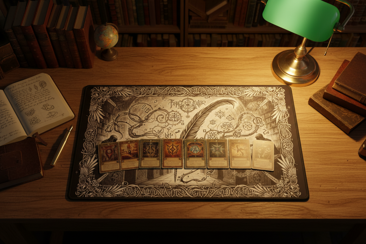 The Vintage Quill — Gothic Scriptorium TCG Playmat
