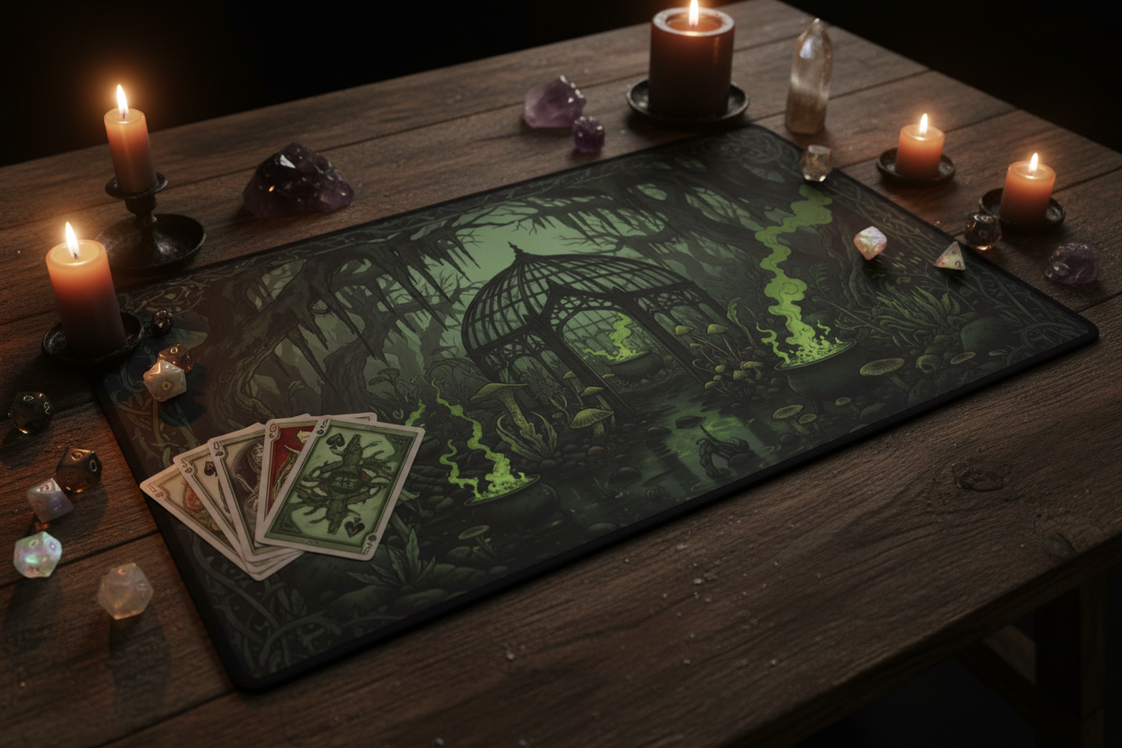 The Witchy Green Grotto — Mystical Forest TCG Playmat