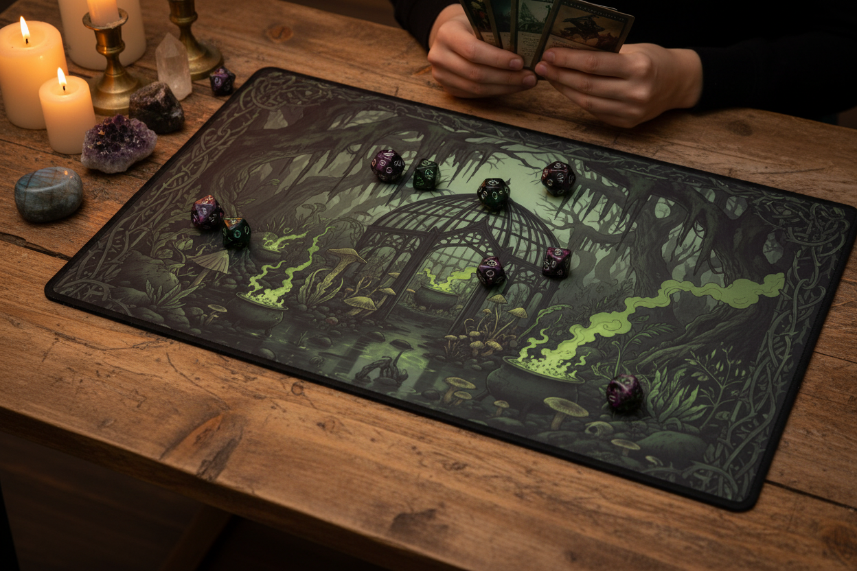 The Witchy Green Grotto — Mystical Forest TCG Playmat